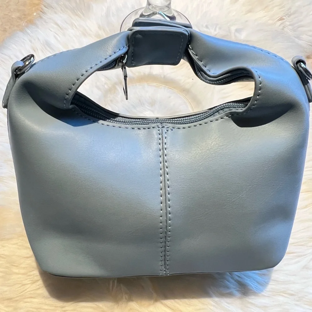 Honey Blue Snap Top Handle Bag